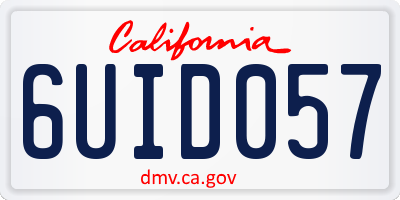 CA license plate 6UID057