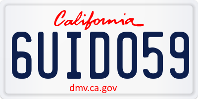 CA license plate 6UID059