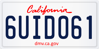 CA license plate 6UID061