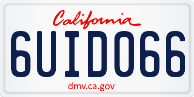 CA license plate 6UID066