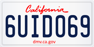 CA license plate 6UID069