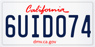 CA license plate 6UID074
