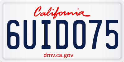 CA license plate 6UID075