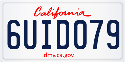 CA license plate 6UID079