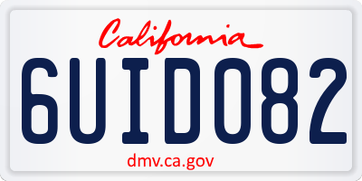 CA license plate 6UID082