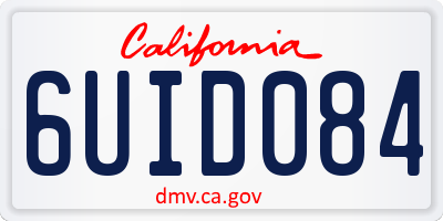 CA license plate 6UID084