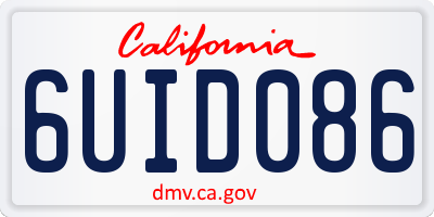 CA license plate 6UID086