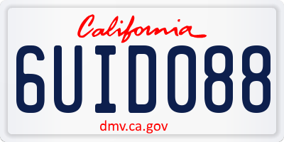 CA license plate 6UID088