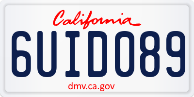 CA license plate 6UID089