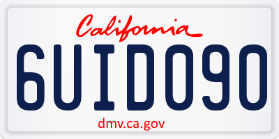 CA license plate 6UID090