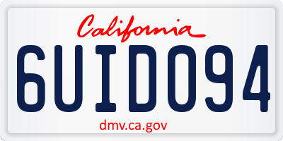 CA license plate 6UID094