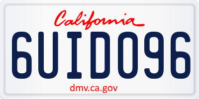 CA license plate 6UID096