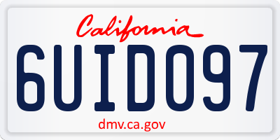 CA license plate 6UID097