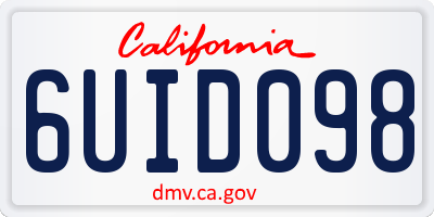 CA license plate 6UID098