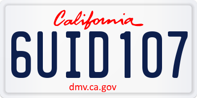 CA license plate 6UID107