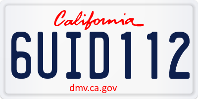 CA license plate 6UID112