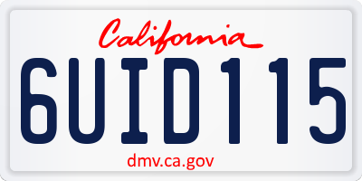 CA license plate 6UID115
