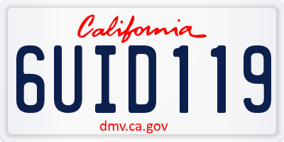 CA license plate 6UID119