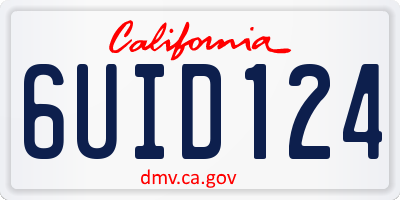 CA license plate 6UID124