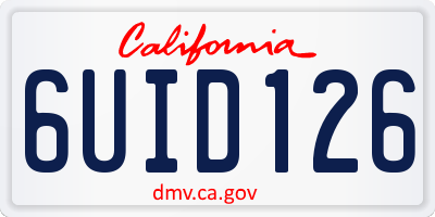 CA license plate 6UID126