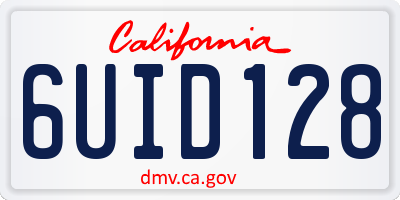 CA license plate 6UID128
