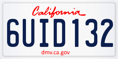 CA license plate 6UID132