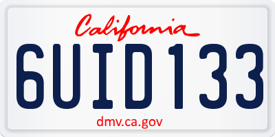 CA license plate 6UID133