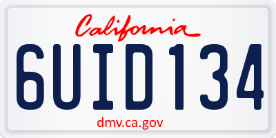CA license plate 6UID134