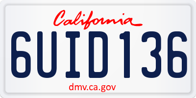 CA license plate 6UID136