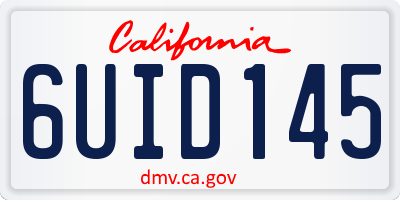 CA license plate 6UID145