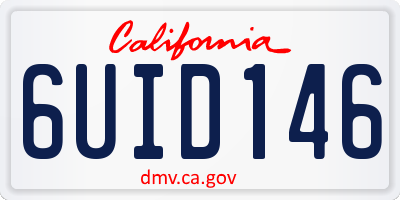 CA license plate 6UID146