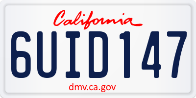 CA license plate 6UID147