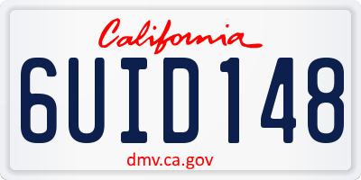 CA license plate 6UID148
