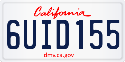 CA license plate 6UID155
