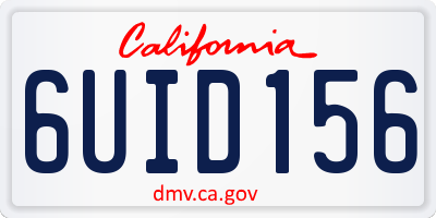 CA license plate 6UID156