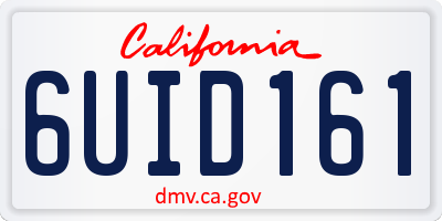 CA license plate 6UID161