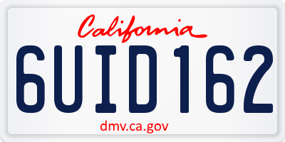 CA license plate 6UID162