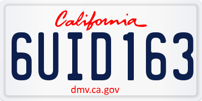 CA license plate 6UID163