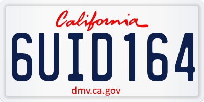 CA license plate 6UID164