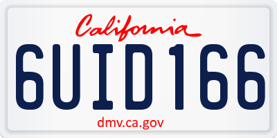 CA license plate 6UID166