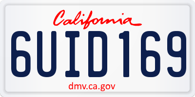 CA license plate 6UID169