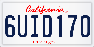 CA license plate 6UID170