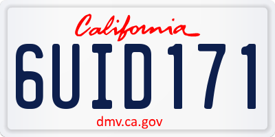 CA license plate 6UID171