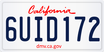 CA license plate 6UID172
