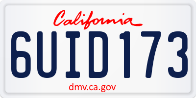 CA license plate 6UID173