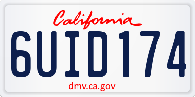 CA license plate 6UID174