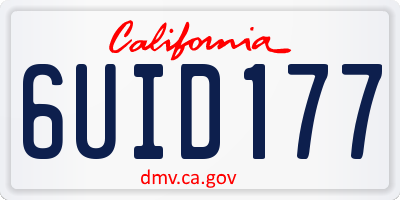 CA license plate 6UID177