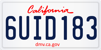 CA license plate 6UID183