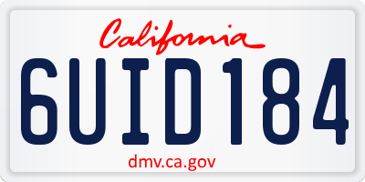 CA license plate 6UID184