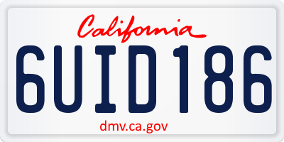 CA license plate 6UID186